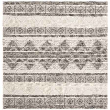 Safavieh 4 x 4 ft. Natura Hand Loomed Square Area Rug Ivory & Grey NAT104A-4SQ